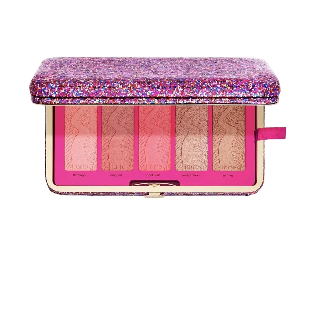 🌺 Tarte Life of The Party Clay Blush Palette & Clutch 4.5g / 0.158 oz x 5